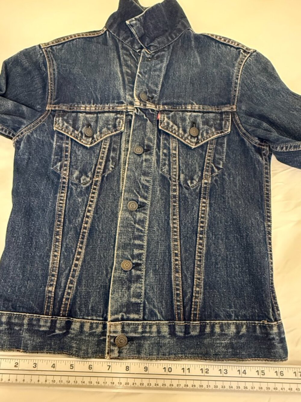 VINTAGE 60s LEVIS BIG E TYPE 3 DENIM JACKET MADE IN USA WOMENS MENS S 36"x24" - Picture 13 of 16